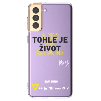 Picasee silikónový prehľadný obal pre Samsung Galaxy S21+ 5G G996F - Kazma - TOHLE JE ŽIVOT A NIC VÍC NEBUDE