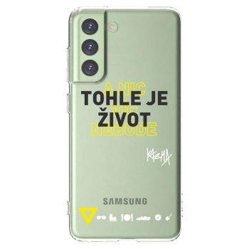 Picasee silikónový prehľadný obal pre Samsung Galaxy S21 FE 5G - Kazma - TOHLE JE ŽIVOT A NIC VÍC NEBUDE