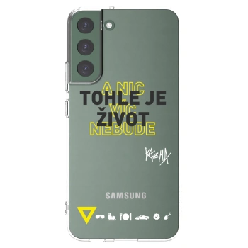 Picasee silikónový prehľadný obal pre Samsung Galaxy S22+ 5G - Kazma - TOHLE JE ŽIVOT A NIC VÍC NEBUDE