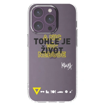 Picasee silikónový prehľadný obal pre Apple iPhone 14 Pro - Kazma - TOHLE JE ŽIVOT A NIC VÍC NEBUDE