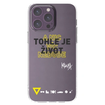 Picasee silikónový prehľadný obal pre Apple iPhone 14 Pro Max - Kazma - TOHLE JE ŽIVOT A NIC VÍC NEBUDE