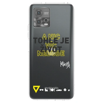 Picasee silikónový prehľadný obal pre Motorola Moto G72 - Kazma - TOHLE JE ŽIVOT A NIC VÍC NEBUDE