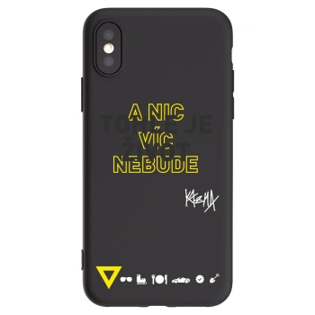 Picasee silikónový čierny obal pre Apple iPhone X/XS - Kazma - TOHLE JE ŽIVOT A NIC VÍC NEBUDE