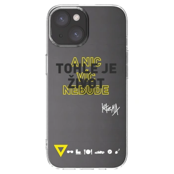 Picasee silikónový prehľadný obal pre Apple iPhone 15 - Kazma - TOHLE JE ŽIVOT A NIC VÍC NEBUDE