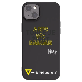 Picasee silikónový čierny obal pre Apple iPhone 15 Plus - Kazma - TOHLE JE ŽIVOT A NIC VÍC NEBUDE