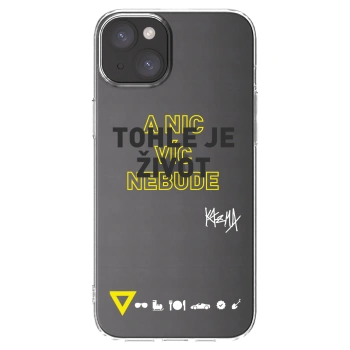 Picasee silikónový prehľadný obal pre Apple iPhone 15 Plus - Kazma - TOHLE JE ŽIVOT A NIC VÍC NEBUDE