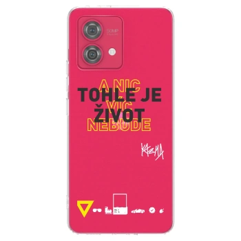 Picasee silikónový prehľadný obal pre Motorola Moto G84 5G - Kazma - TOHLE JE ŽIVOT A NIC VÍC NEBUDE
