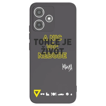 Picasee silikónový čierny obal pre Xiaomi Redmi 12 5G - Kazma - TOHLE JE ŽIVOT A NIC VÍC NEBUDE