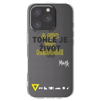 Picasee silikónový prehľadný obal pre Apple iPhone 16 Pro - Kazma - TOHLE JE ŽIVOT A NIC VÍC NEBUDE