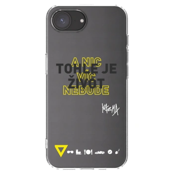 Picasee silikónový prehľadný obal pre Apple iPhone 16e - Kazma - TOHLE JE ŽIVOT A NIC VÍC NEBUDE