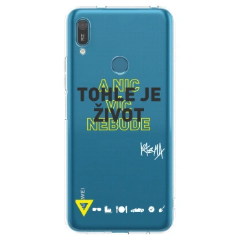 Picasee silikónový prehľadný obal pre Huawei Y7 2019 - Kazma - TOHLE JE ŽIVOT A NIC VÍC NEBUDE