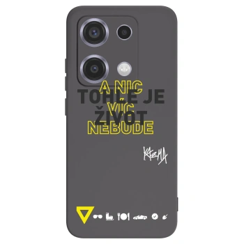 Picasee silikónový čierny obal pre Xiaomi Redmi Note 14S - Kazma - TOHLE JE ŽIVOT A NIC VÍC NEBUDE