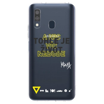 Picasee silikónový prehľadný obal pre Samsung Galaxy A40 A405F - Kazma - TOHLE JE ŽIVOT A NIC VÍC NEBUDE