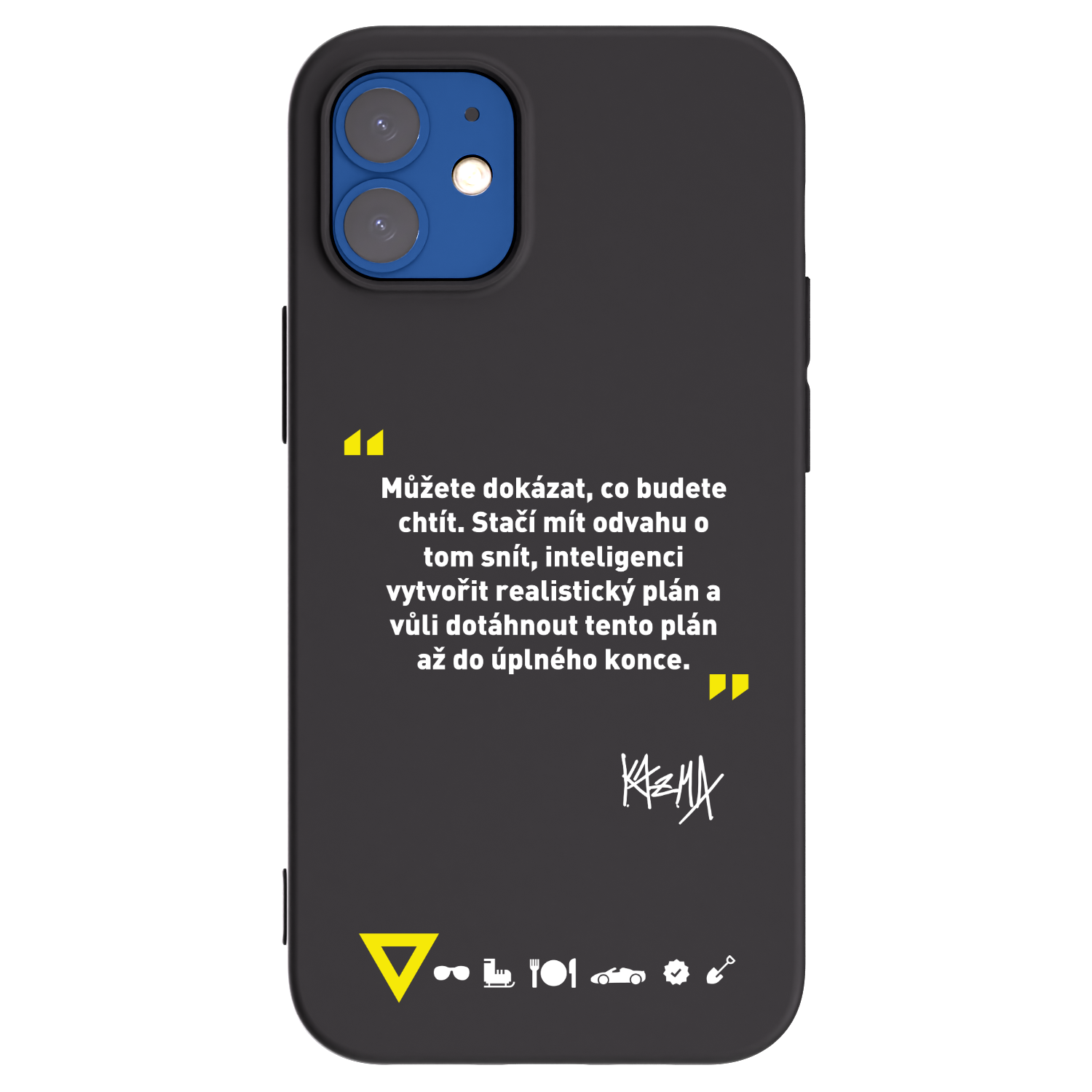 Picasee silikónový čierny obal pre Apple iPhone 12 mini - Kazma - MŮŽETE DOKÁZAT, CO BUDETE CHTÍT