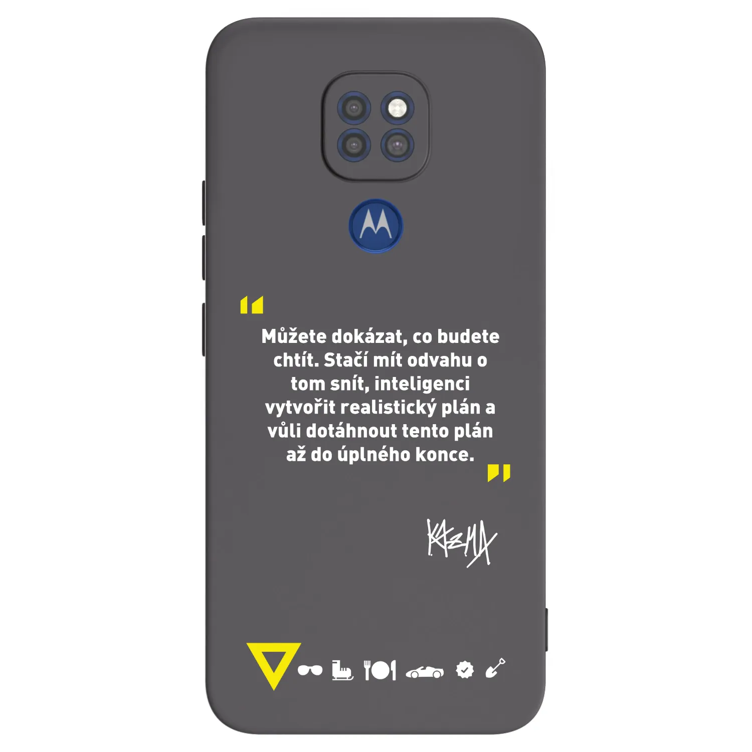 Picasee silikónový čierny obal pre Motorola Moto G9 Play - Kazma - MŮŽETE DOKÁZAT, CO BUDETE CHTÍT