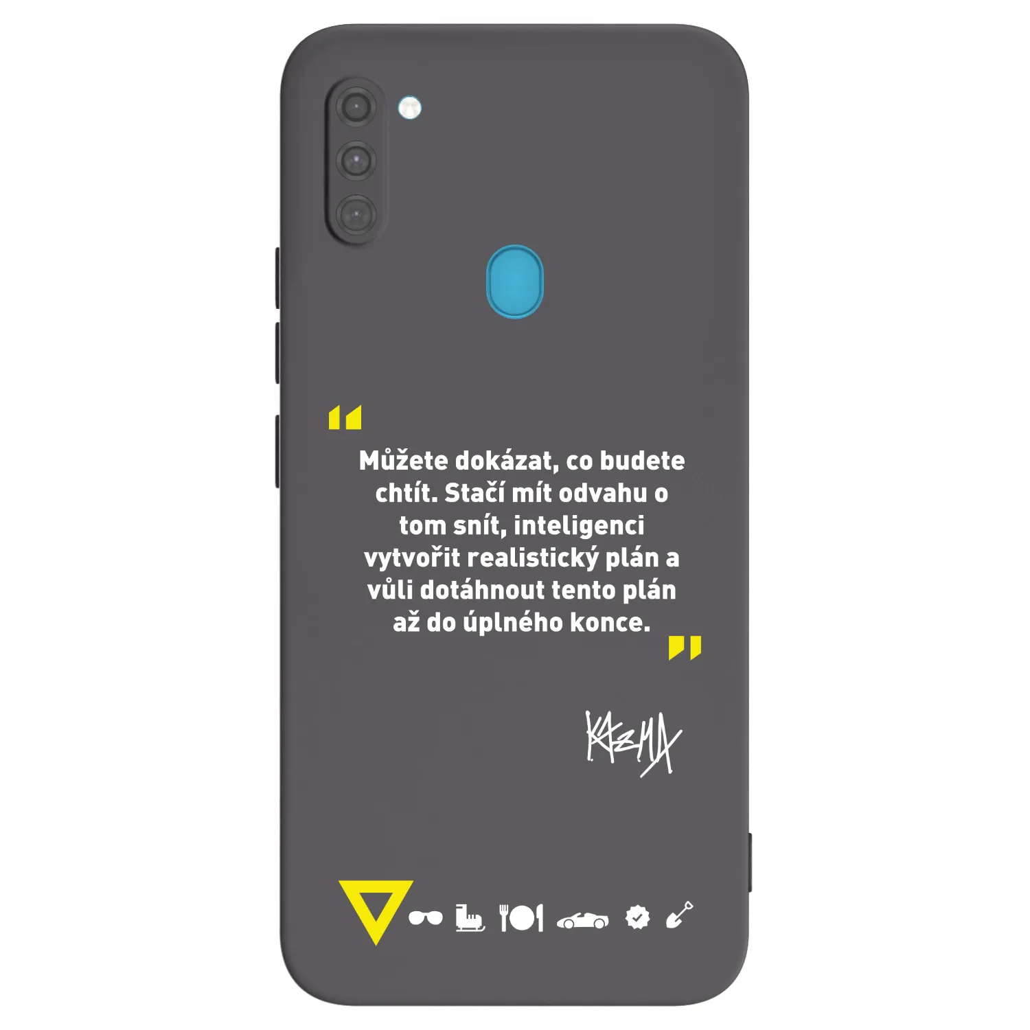 Picasee silikónový čierny obal pre Samsung Galaxy M11 - Kazma - MŮŽETE DOKÁZAT, CO BUDETE CHTÍT