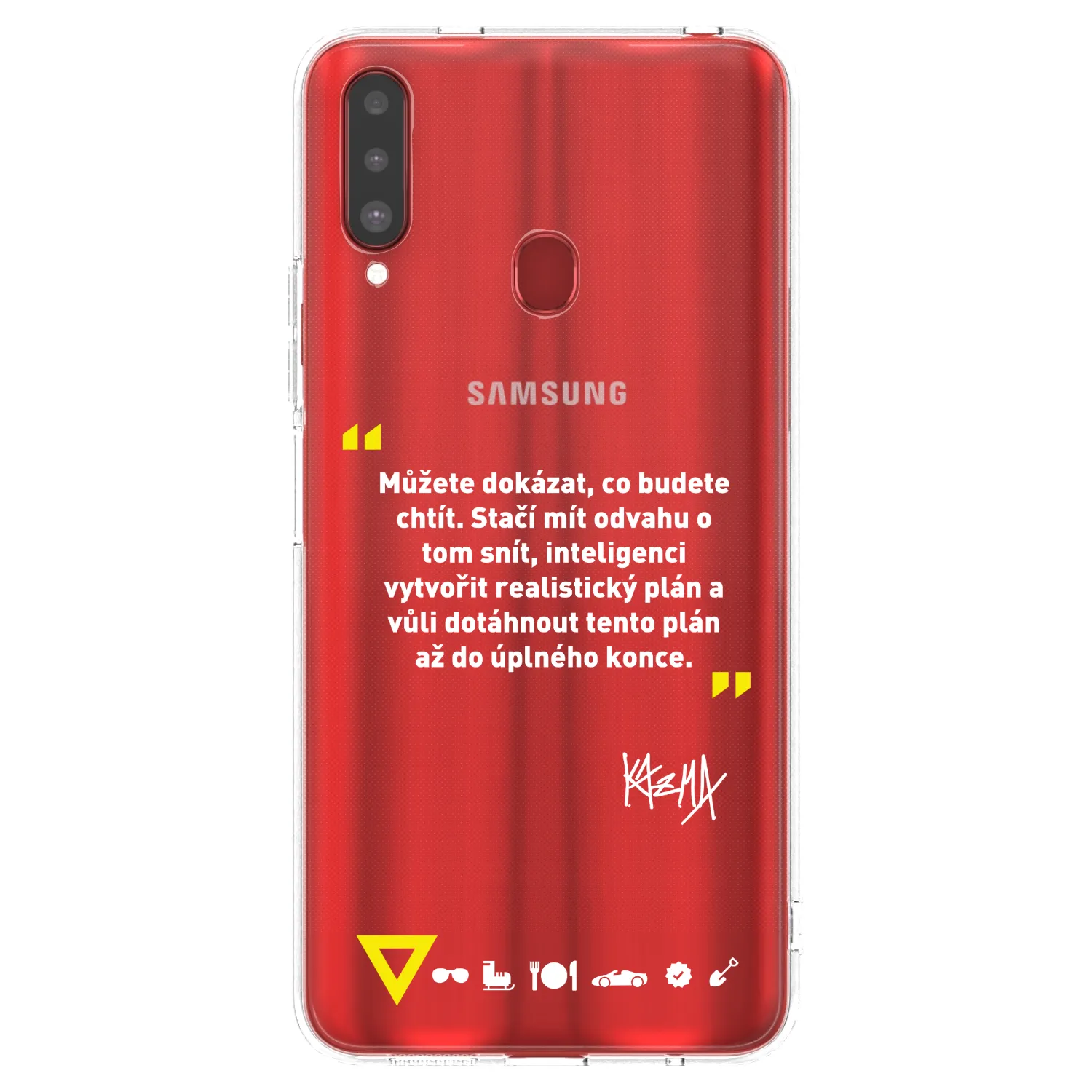 Picasee silikónový prehľadný obal pre Samsung Galaxy A20s - Kazma - MŮŽETE DOKÁZAT, CO BUDETE CHTÍT