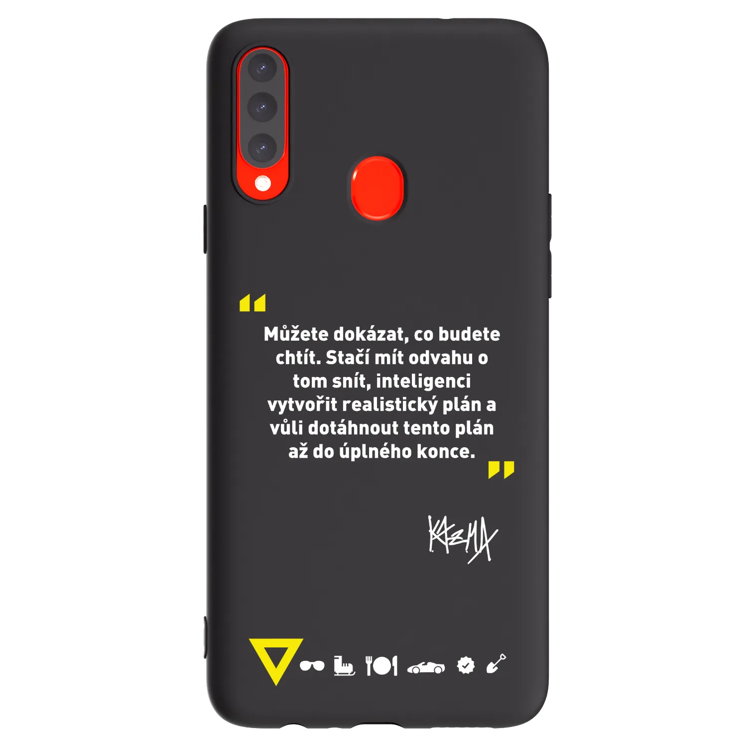 Picasee silikónový čierny obal pre Samsung Galaxy A20s - Kazma - MŮŽETE DOKÁZAT, CO BUDETE CHTÍT