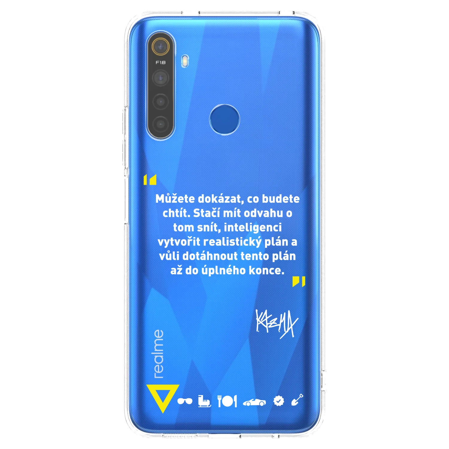 Picasee silikónový prehľadný obal pre Realme 5 - Kazma - MŮŽETE DOKÁZAT, CO BUDETE CHTÍT