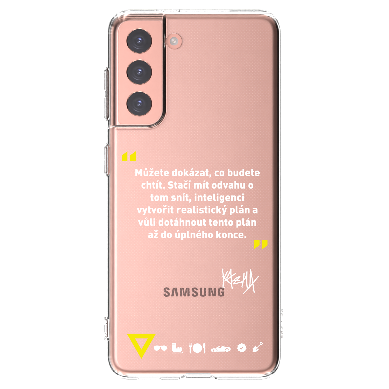 Picasee silikónový prehľadný obal pre Samsung Galaxy S21 5G G991B - Kazma - MŮŽETE DOKÁZAT, CO BUDETE CHTÍT