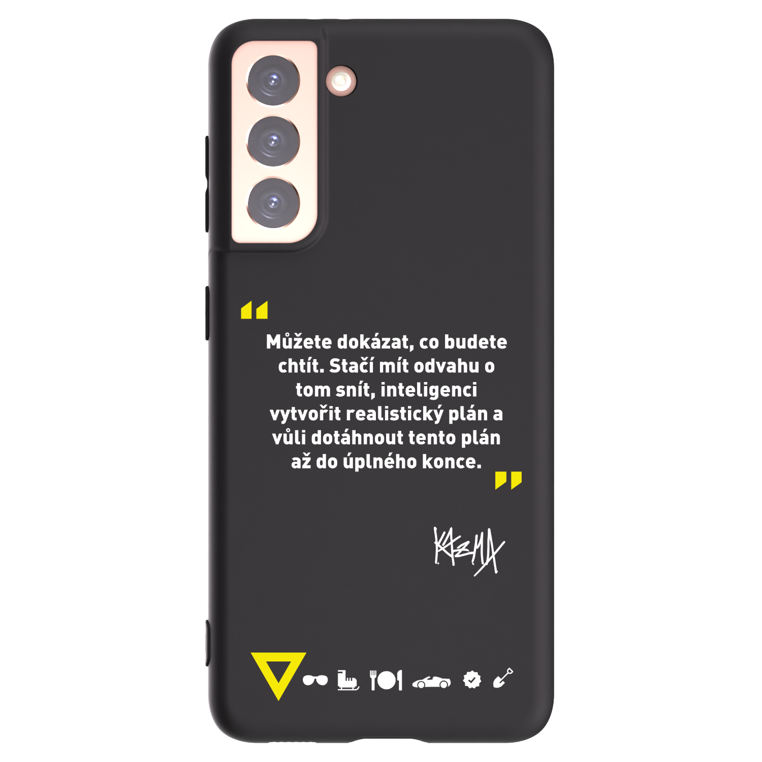 Silikónový čierny obal pre Samsung Galaxy S21 5G G991B - Kazma - MŮŽETE DOKÁZAT, CO BUDETE CHTÍT