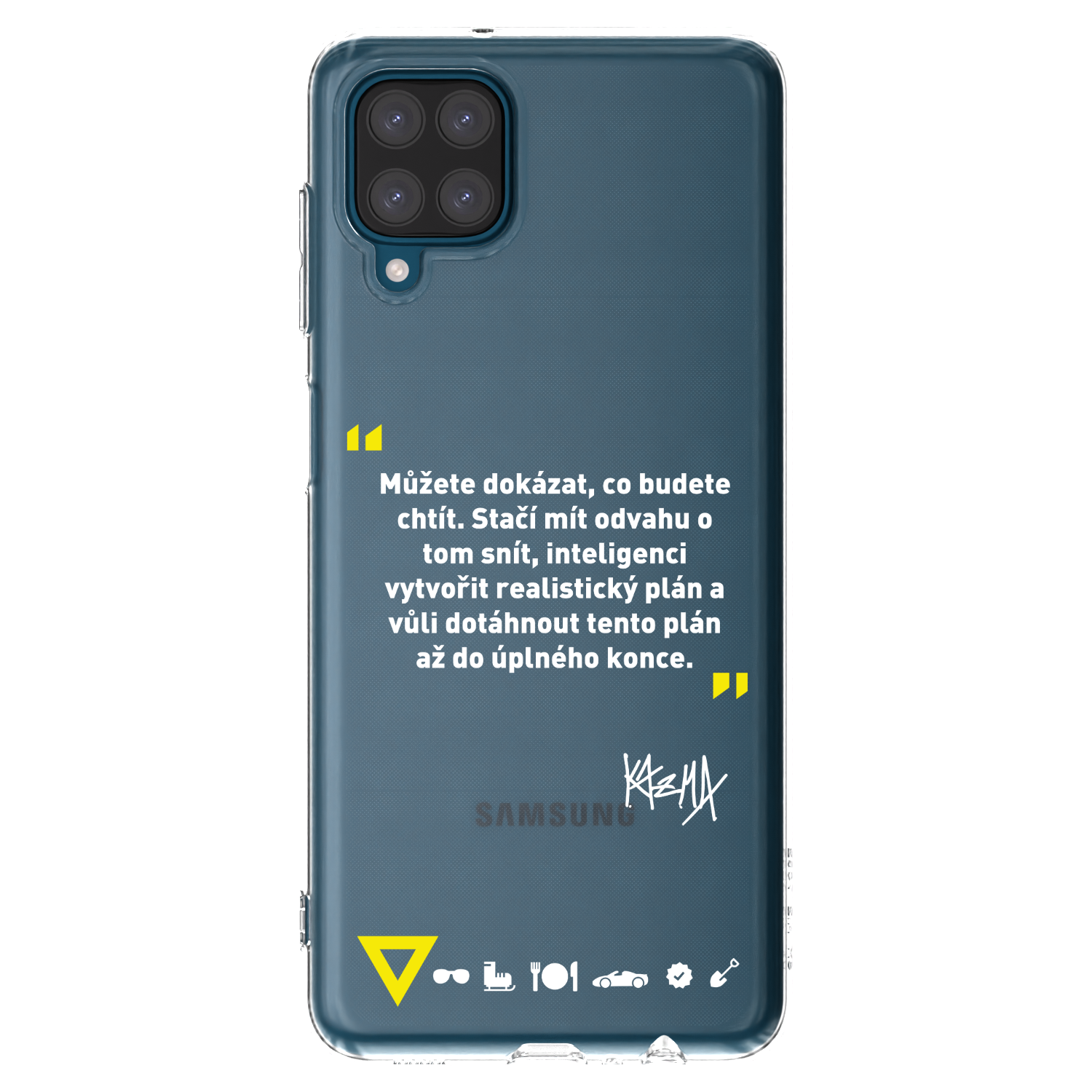 Picasee silikónový prehľadný obal pre Samsung Galaxy A12 A125F - Kazma - MŮŽETE DOKÁZAT, CO BUDETE CHTÍT