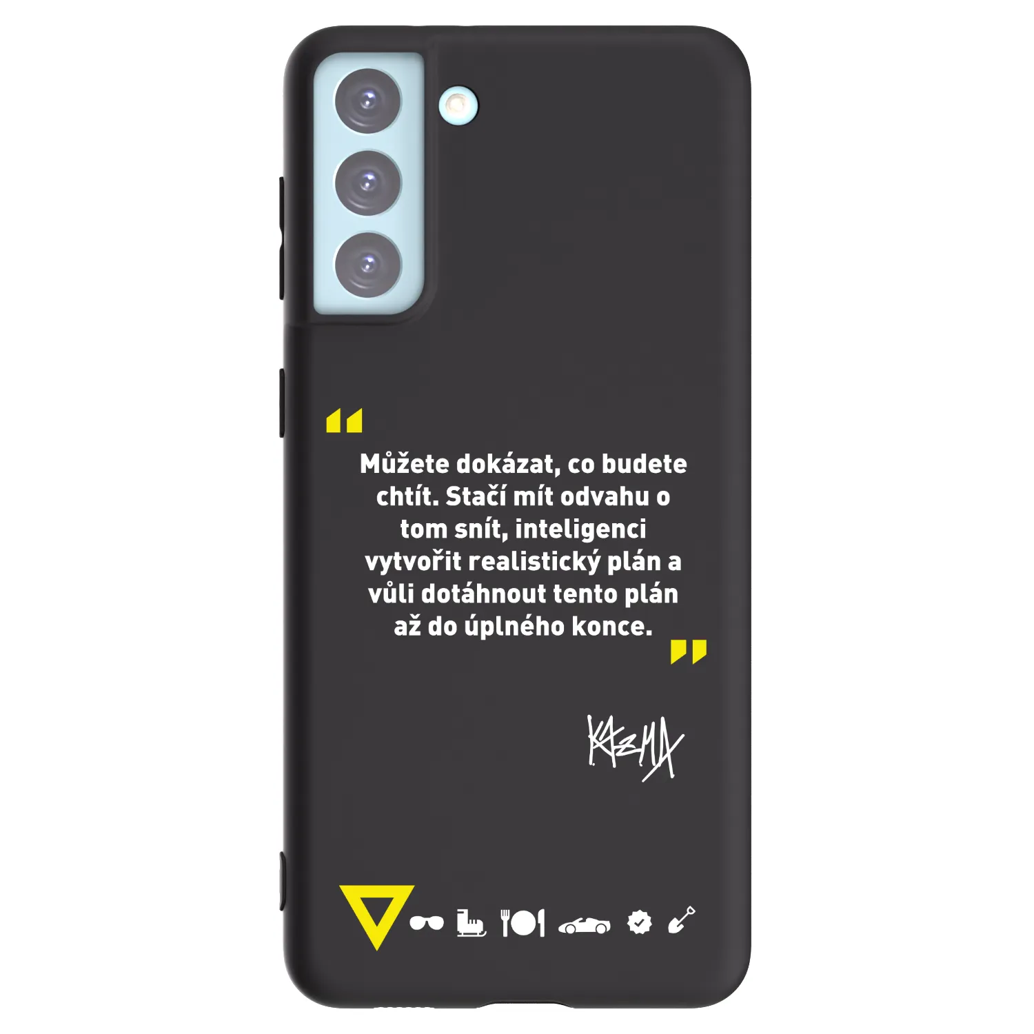 Picasee silikónový čierny obal pre Samsung Galaxy S21+ 5G G996F - Kazma - MŮŽETE DOKÁZAT, CO BUDETE CHTÍT