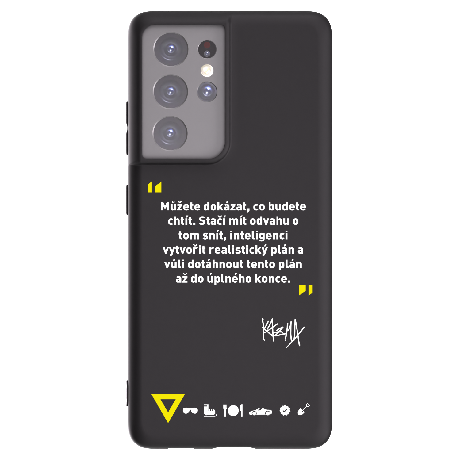 Picasee silikónový čierny obal pre Samsung Galaxy S21 Ultra 5G G998B - Kazma - MŮŽETE DOKÁZAT, CO BUDETE CHTÍT