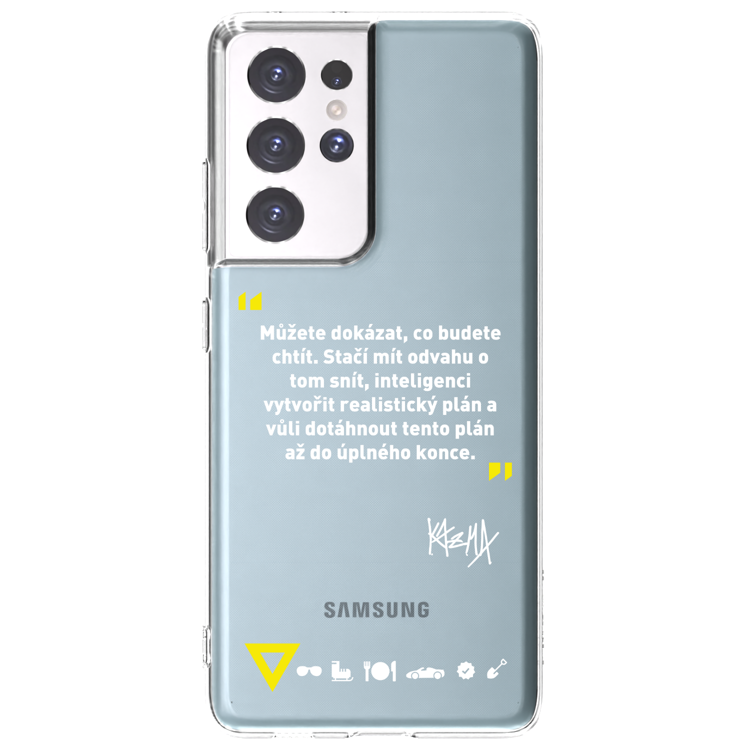 Picasee silikónový prehľadný obal pre Samsung Galaxy S21 Ultra 5G G998B - Kazma - MŮŽETE DOKÁZAT, CO BUDETE CHTÍT