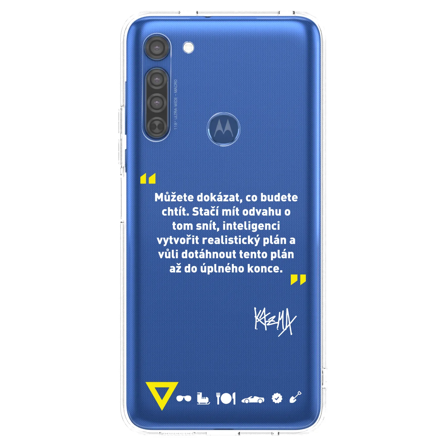 Picasee silikónový prehľadný obal pre Motorola Moto G8 - Kazma - MŮŽETE DOKÁZAT, CO BUDETE CHTÍT