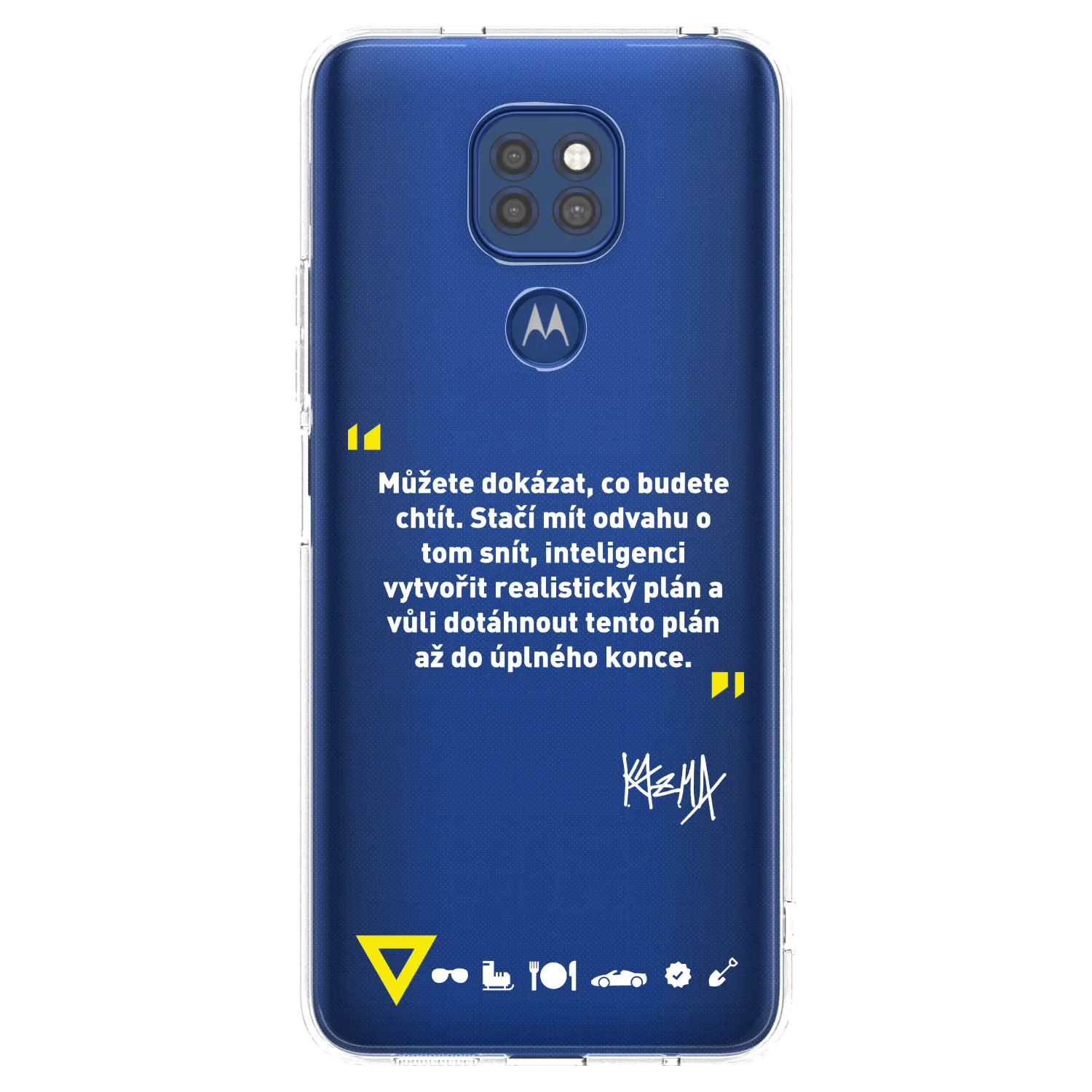 Picasee silikónový prehľadný obal pre Motorola Moto G9 Play - Kazma - MŮŽETE DOKÁZAT, CO BUDETE CHTÍT