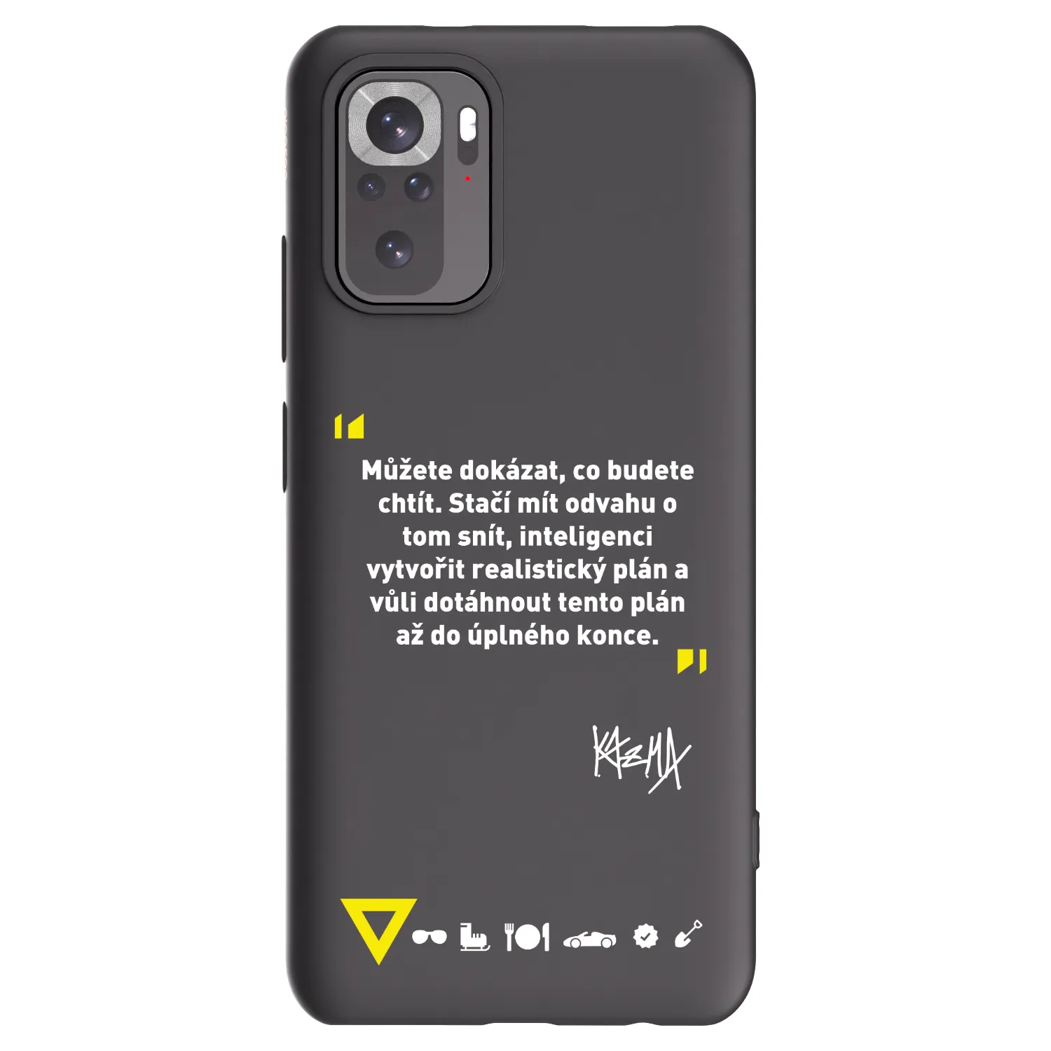 Picasee silikónový čierny obal pre Xiaomi Redmi Note 10 - Kazma - MŮŽETE DOKÁZAT, CO BUDETE CHTÍT