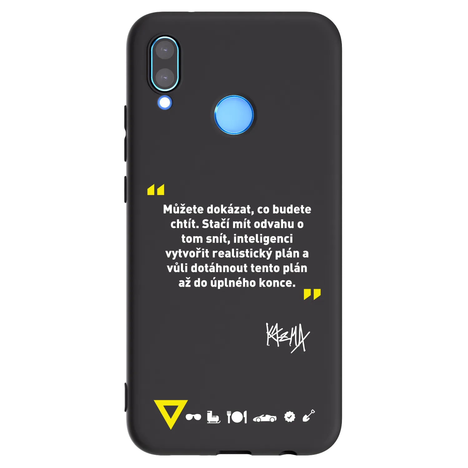 Picasee silikónový čierny obal pre Huawei P20 Lite - Kazma - MŮŽETE DOKÁZAT, CO BUDETE CHTÍT