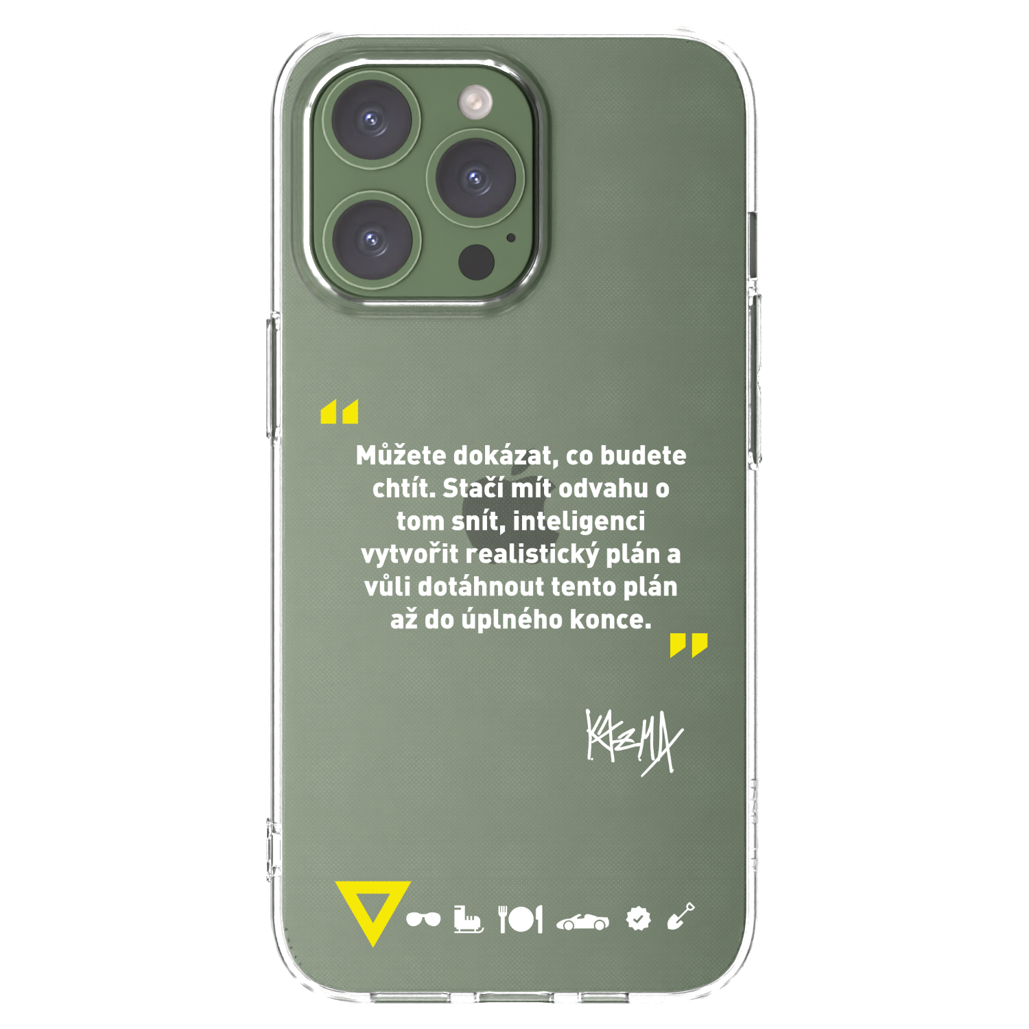 Picasee silikónový prehľadný obal pre Apple iPhone 13 Pro - Kazma - MŮŽETE DOKÁZAT, CO BUDETE CHTÍT