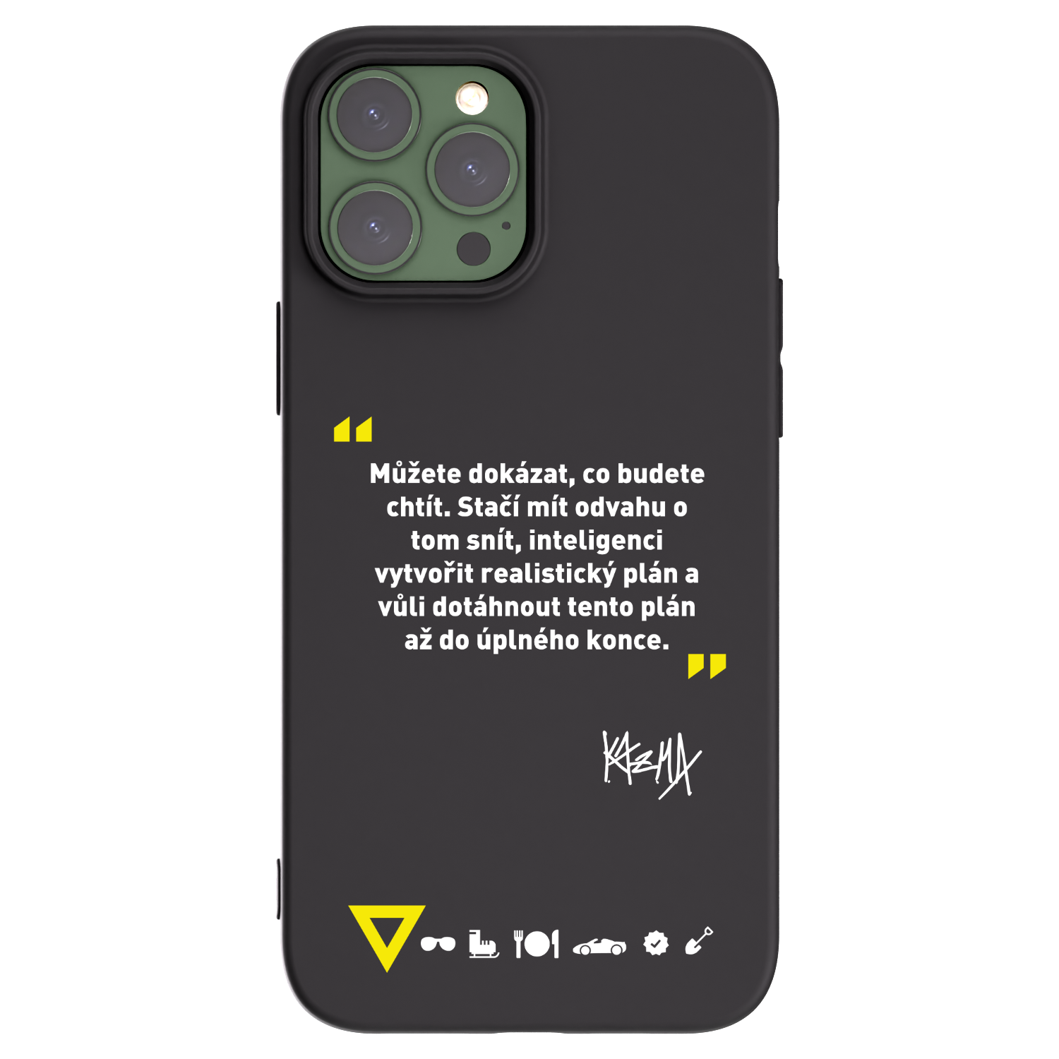 Silikónový čierny obal pre Apple iPhone 13 Pro Max - Kazma - MŮŽETE DOKÁZAT, CO BUDETE CHTÍT