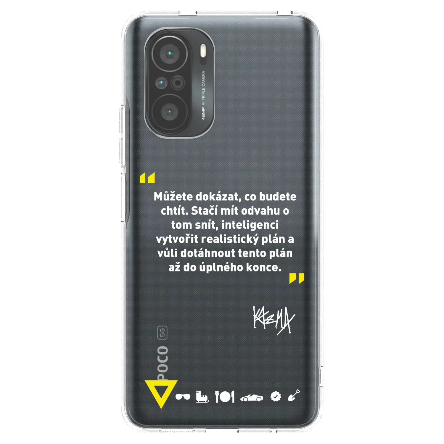 Picasee silikónový prehľadný obal pre Xiaomi Poco F3 - Kazma - MŮŽETE DOKÁZAT, CO BUDETE CHTÍT