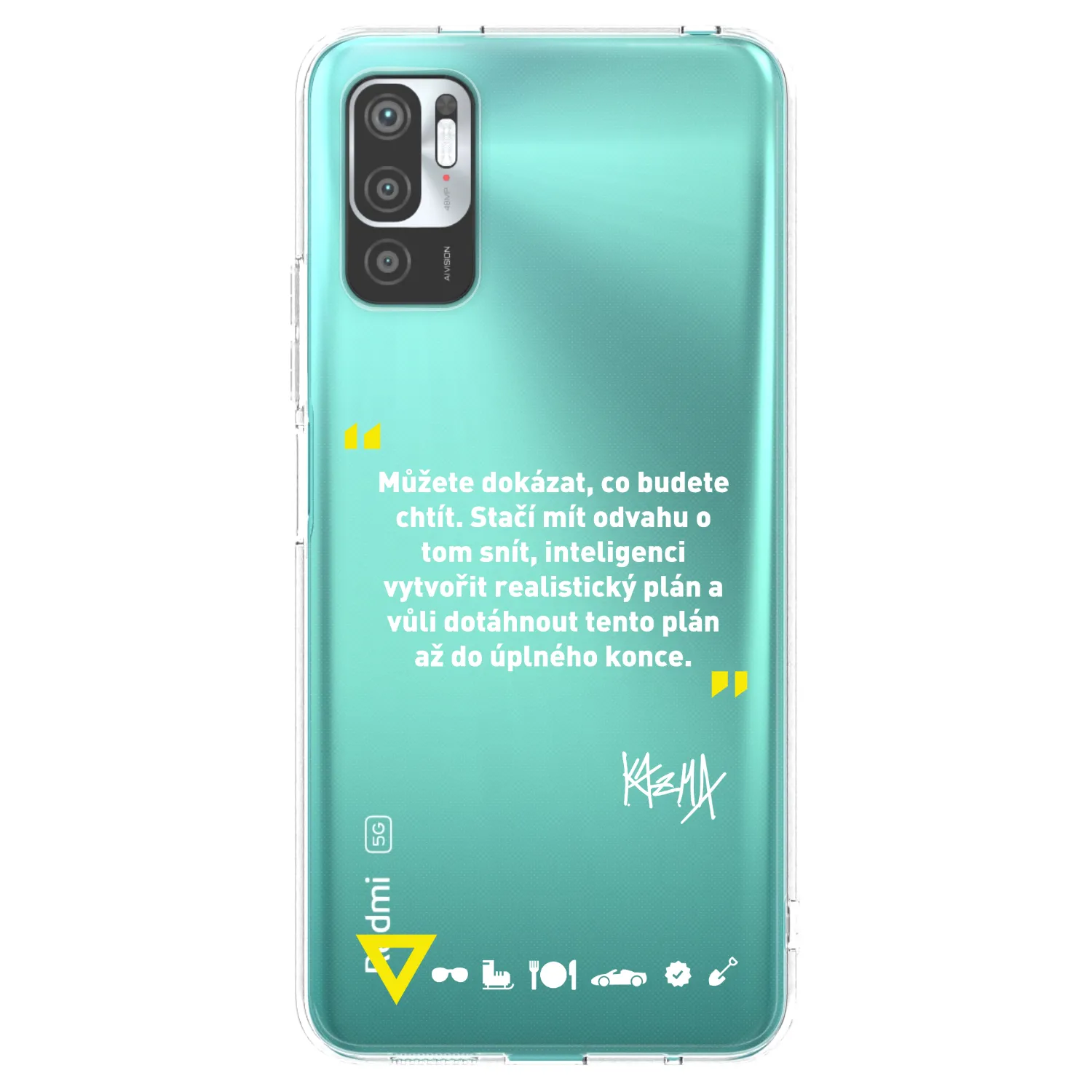 Picasee silikónový prehľadný obal pre Xiaomi Redmi Note 10 5G - Kazma - MŮŽETE DOKÁZAT, CO BUDETE CHTÍT