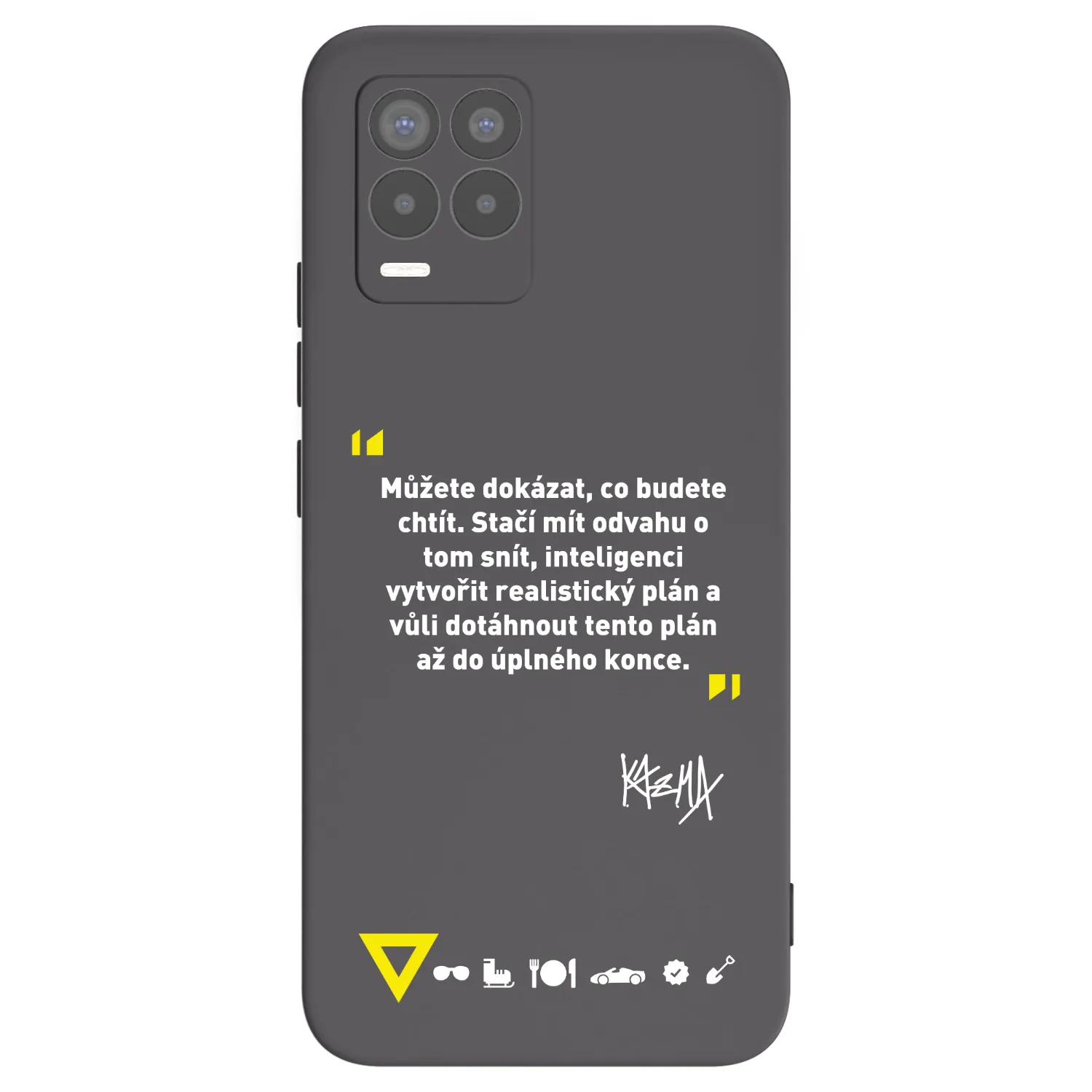 Picasee silikónový čierny obal pre Realme 8 4G - Kazma - MŮŽETE DOKÁZAT, CO BUDETE CHTÍT