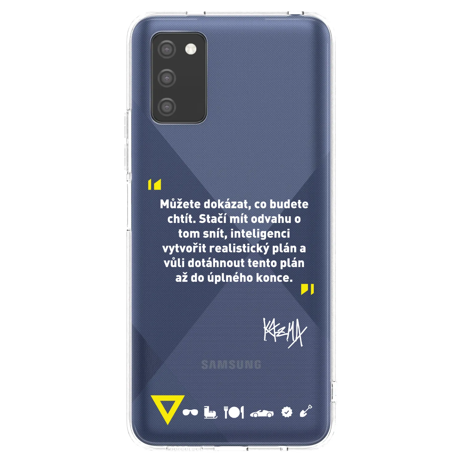 Picasee silikónový prehľadný obal pre Samsung Galaxy A03s A037G - Kazma - MŮŽETE DOKÁZAT, CO BUDETE CHTÍT