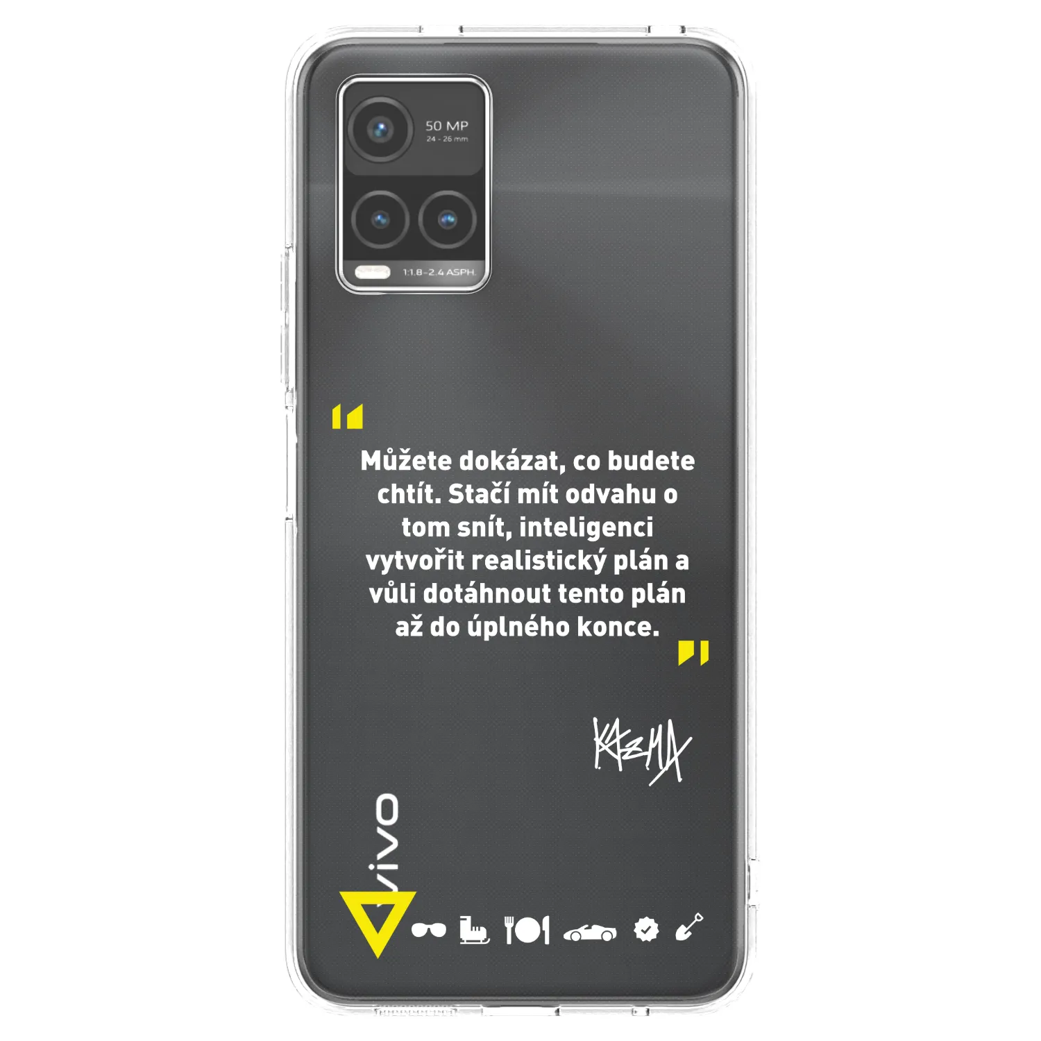 Picasee silikónový prehľadný obal pre Vivo Y33s - Kazma - MŮŽETE DOKÁZAT, CO BUDETE CHTÍT