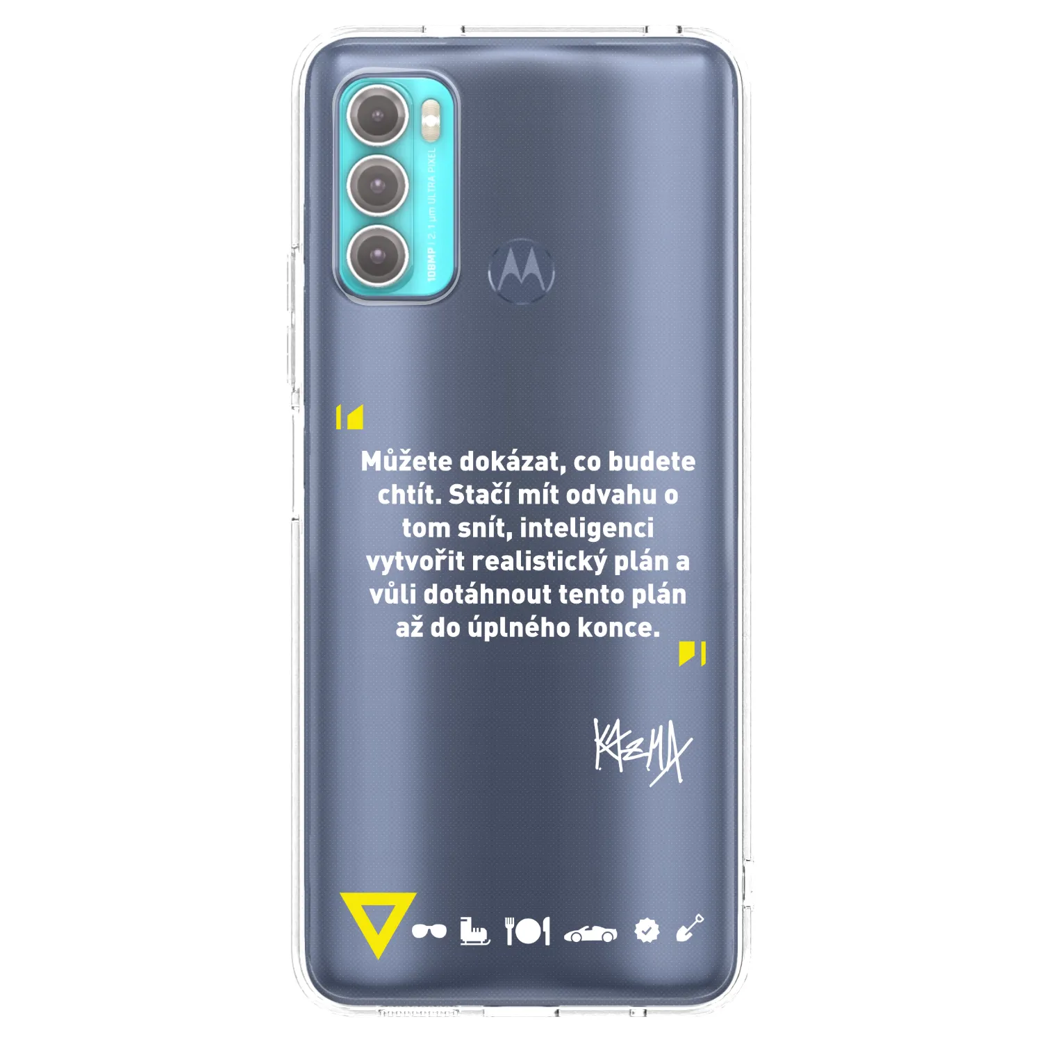 Picasee silikónový prehľadný obal pre Motorola Moto G60 - Kazma - MŮŽETE DOKÁZAT, CO BUDETE CHTÍT