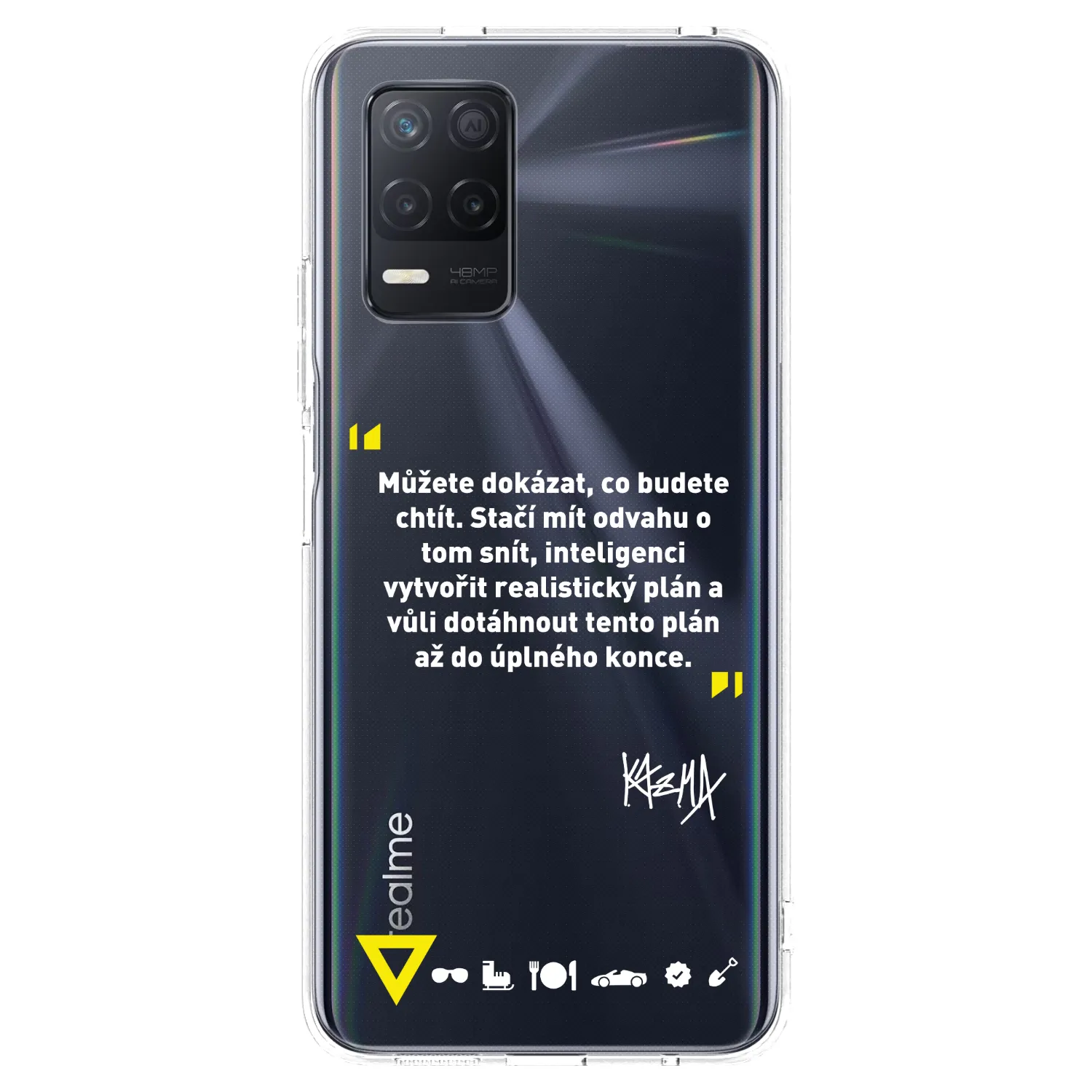Picasee silikónový prehľadný obal pre Realme 8 5G - Kazma - MŮŽETE DOKÁZAT, CO BUDETE CHTÍT