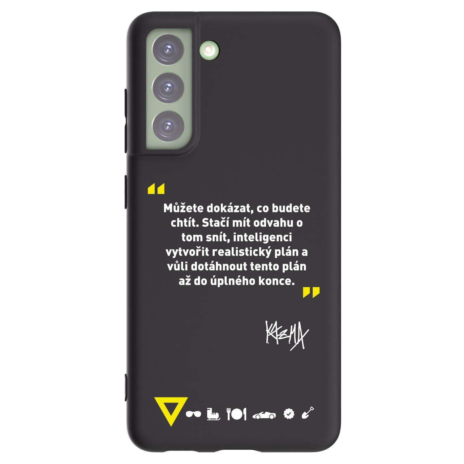 Picasee silikónový čierny obal pre Samsung Galaxy S21 FE 5G - Kazma - MŮŽETE DOKÁZAT, CO BUDETE CHTÍT