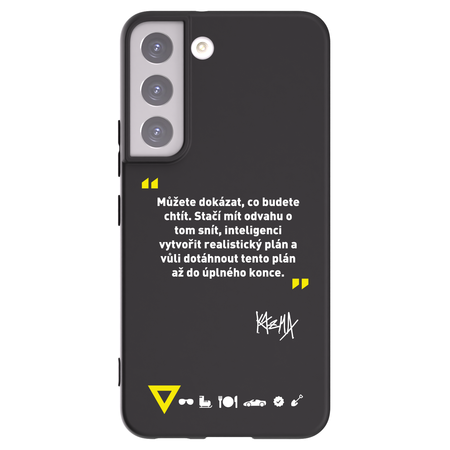 Picasee silikónový čierny obal pre Samsung Galaxy S22 5G - Kazma - MŮŽETE DOKÁZAT, CO BUDETE CHTÍT