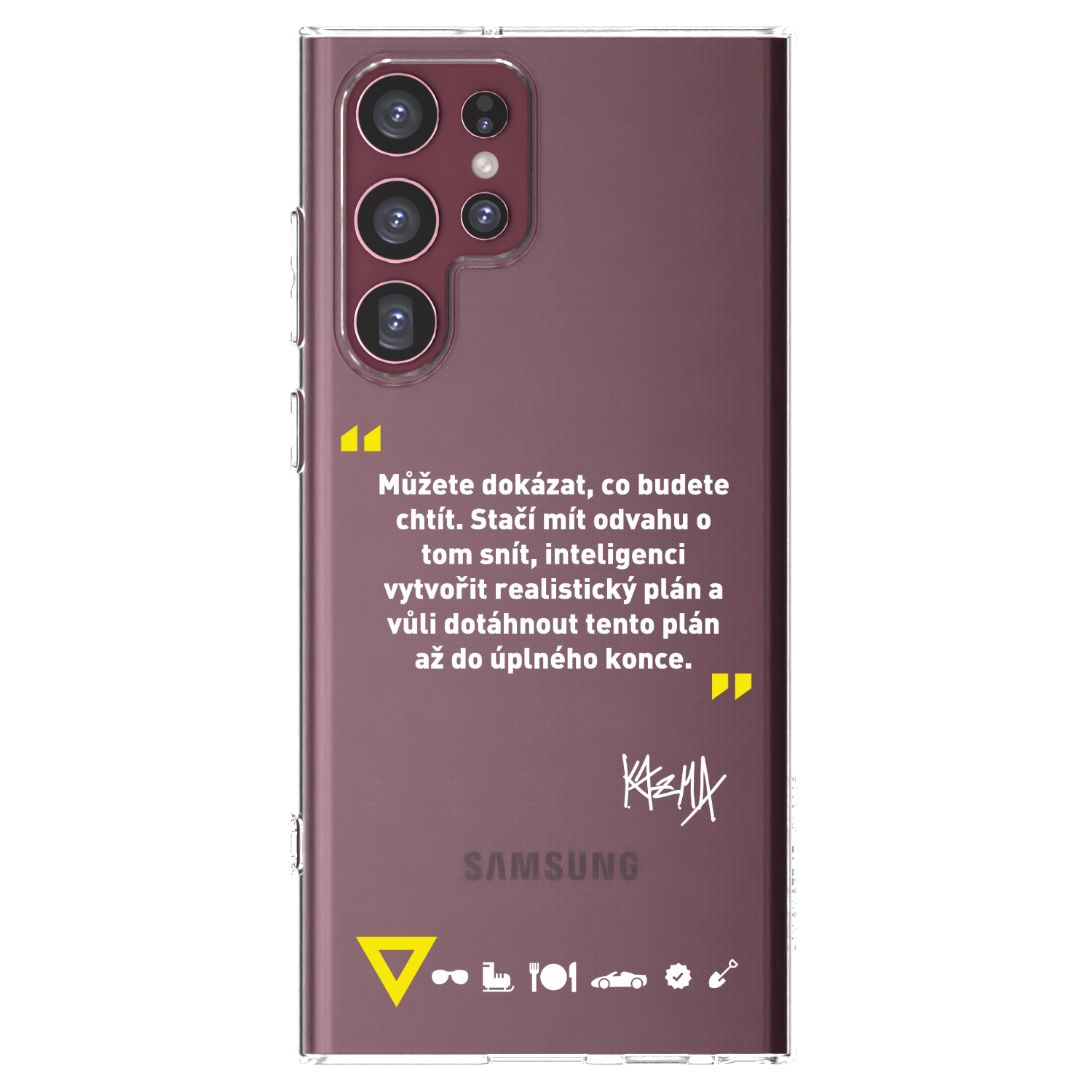 Picasee silikónový prehľadný obal pre Samsung Galaxy S22 Ultra 5G - Kazma - MŮŽETE DOKÁZAT, CO BUDETE CHTÍT