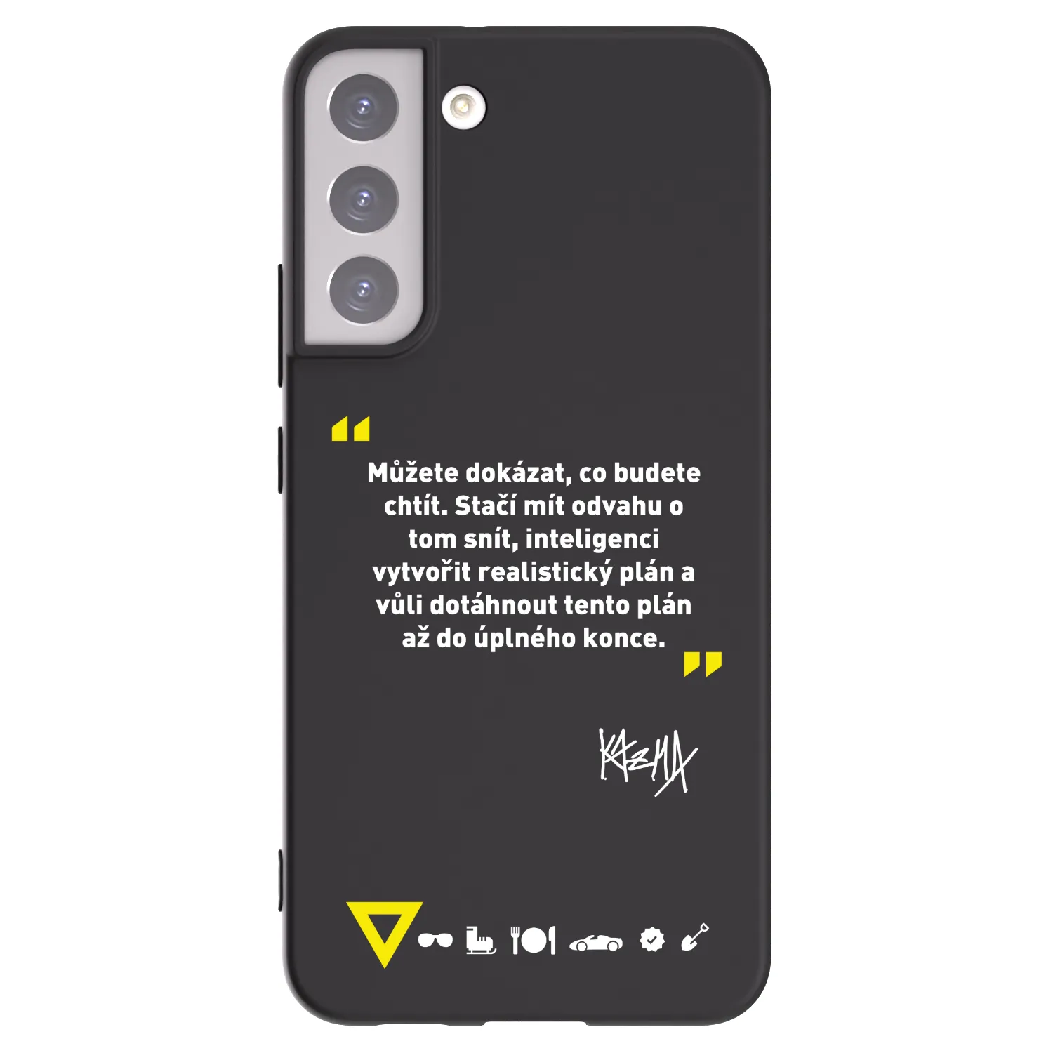 Picasee silikónový čierny obal pre Samsung Galaxy S22+ 5G - Kazma - MŮŽETE DOKÁZAT, CO BUDETE CHTÍT