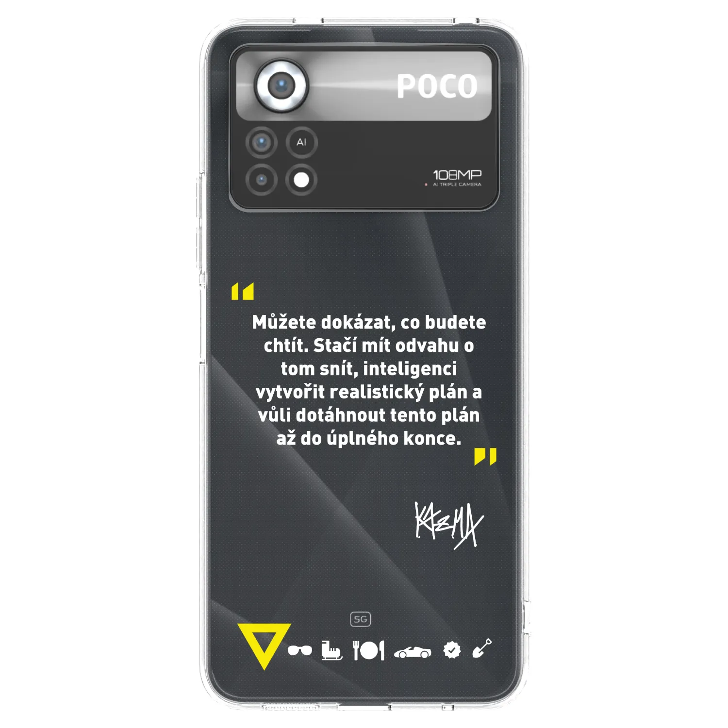 Picasee silikónový prehľadný obal pre Xiaomi Poco X4 Pro 5G - Kazma - MŮŽETE DOKÁZAT, CO BUDETE CHTÍT