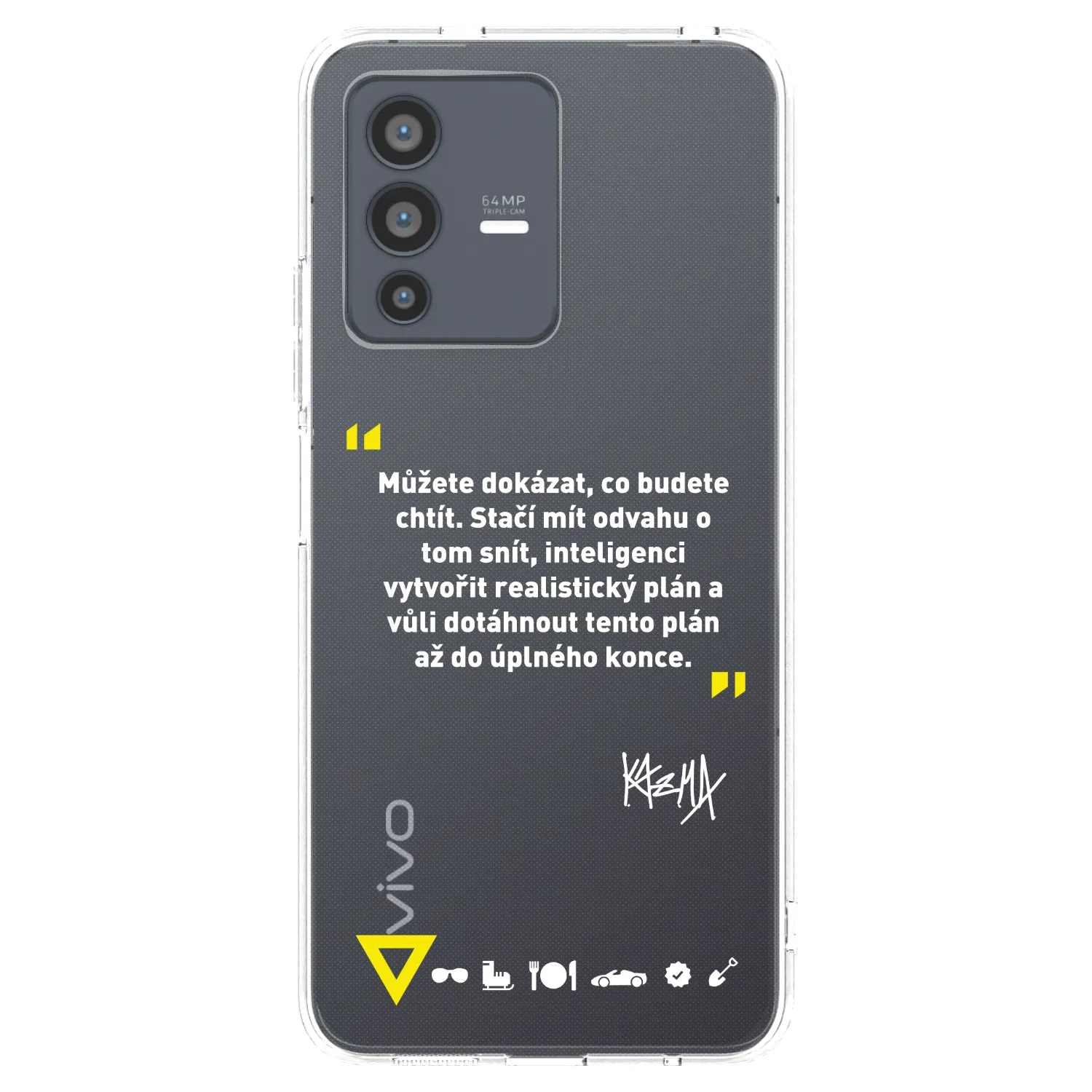 Picasee silikónový prehľadný obal pre Vivo V23 5G - Kazma - MŮŽETE DOKÁZAT, CO BUDETE CHTÍT