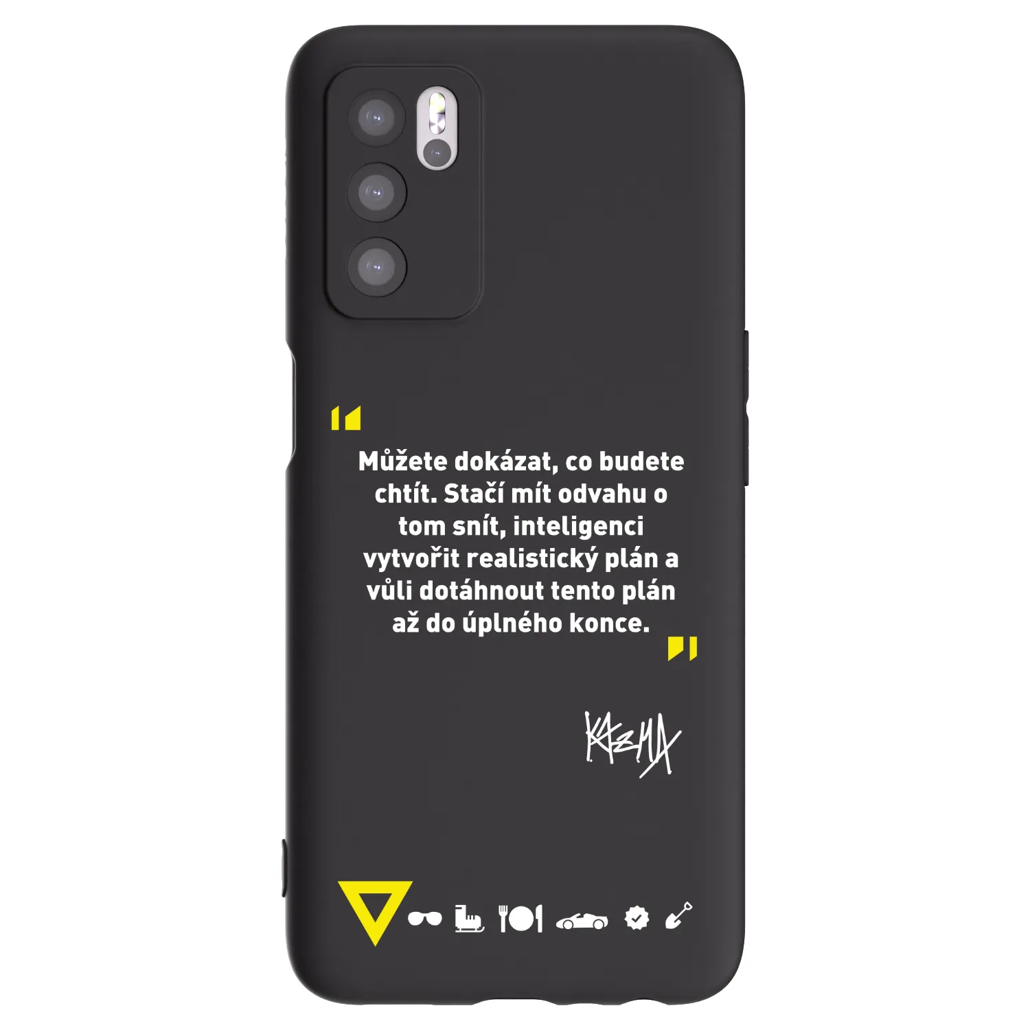 Picasee silikónový čierny obal pre OPPO A16s - Kazma - MŮŽETE DOKÁZAT, CO BUDETE CHTÍT