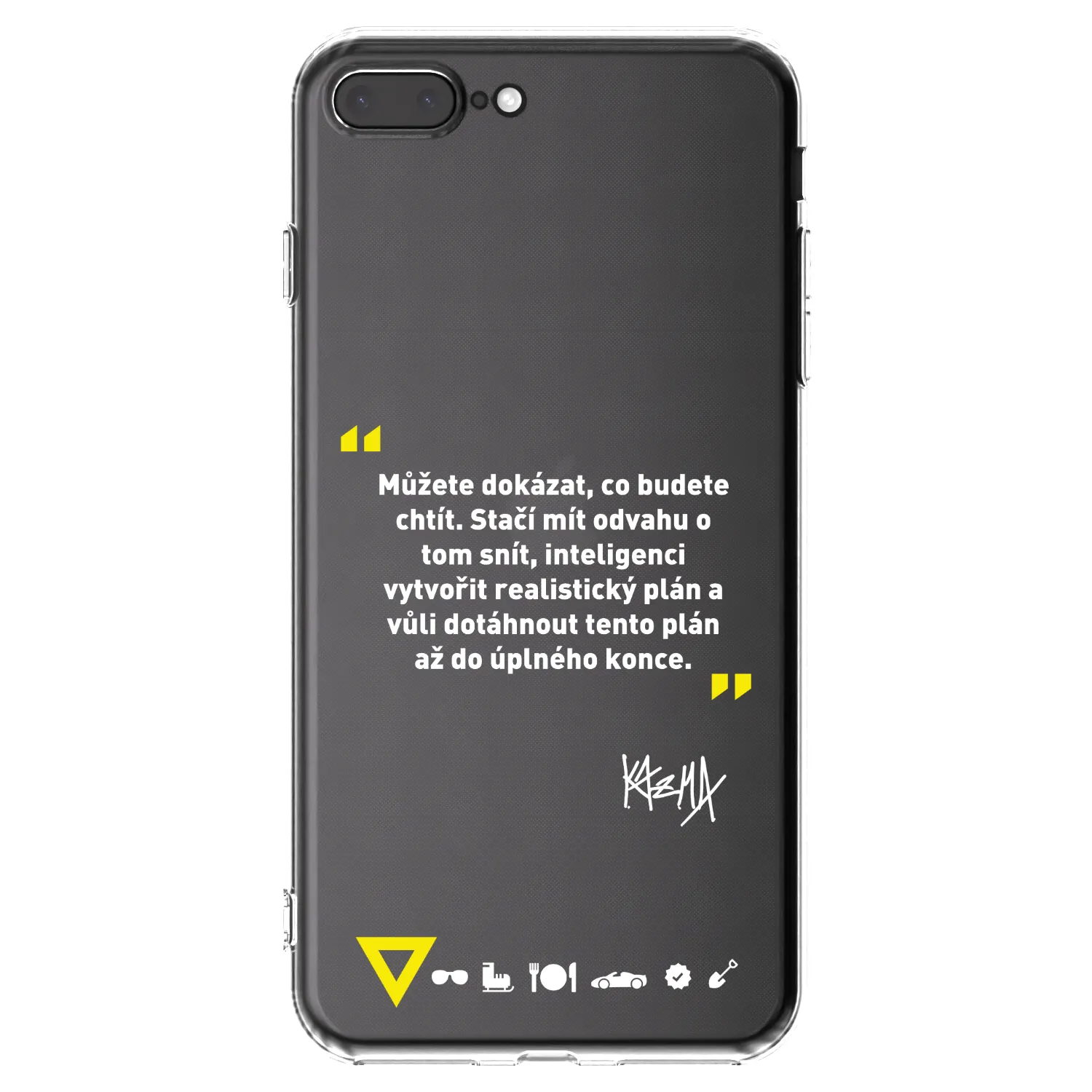 Picasee silikónový prehľadný obal pre Apple iPhone 8 Plus - Kazma - MŮŽETE DOKÁZAT, CO BUDETE CHTÍT